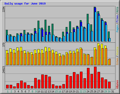 Daily usage for June 2019