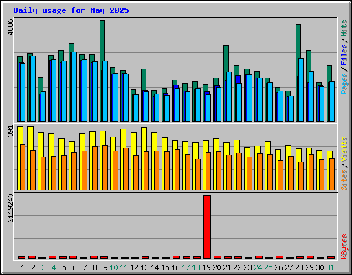 Daily usage for May 2025