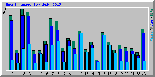 Hourly usage for July 2017