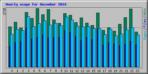 Hourly usage for December 2019